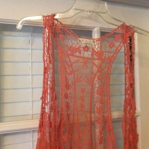 Beautiful Coral lace vest